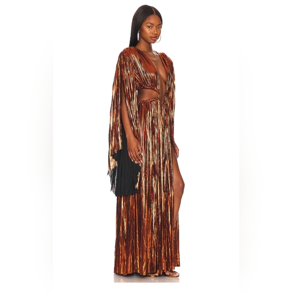 Bronx and Banco Layla Maxi Dress in Metallic Copper - XS - Picture 2 of 3